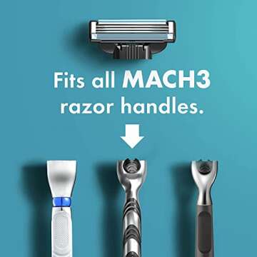 Gillette Mach3 Razors for Men, 1 Gillette Razor, 4 Razor Blade Refills