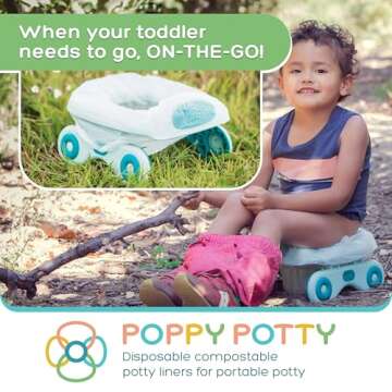 Logie & Gray Potty Liners for Portable Potty 60 Count – Universal Fit, Leak-Proof, US BPI & Europe OK Compost Certified Portable Potty Bags for Portable Toilet – Disposable Potty Liners for Toddlers