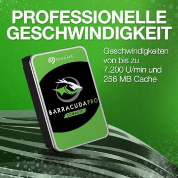 Seagate BarraCuda Pro 12TB Internal HDD - 7200 RPM Performance