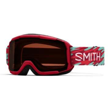 SMITH Daredevil Youth Goggles with Carbonic-x Lens – Performance Snowsports Kids Goggles for Skiing & Snowboarding – Crimson Swirled + RC36 Lens