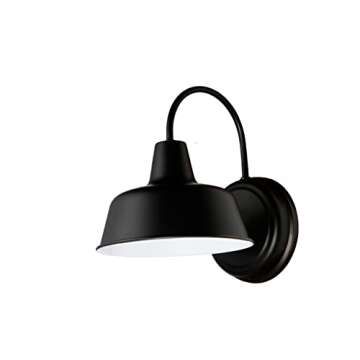 Mason Barn Light 1 Indoor/Outdoor Wall Mount Modern Industrial Farmhouse Design House Light for Patio, Garage, Bathroom, Office, Kitchen, 8 inch, Oil Rubbed Bronze, 519504