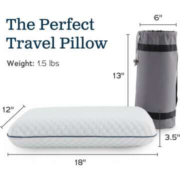 WEEKENDER Memory Foam Camping Pillow for Travel Comfort