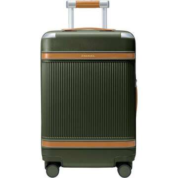 Paravel Aviator Luggage | Carbon-Neutral Travel Suitcase from Recycled Materials| Durable Luggage with Wheels | Safari Green