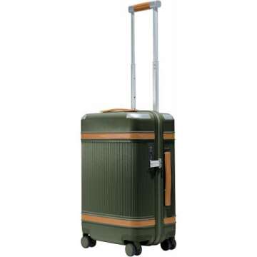 Paravel Aviator Luggage | Carbon-Neutral Travel Suitcase from Recycled Materials| Durable Luggage with Wheels | Safari Green