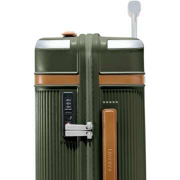 Paravel Aviator Luggage | Carbon-Neutral Travel Suitcase from Recycled Materials| Durable Luggage with Wheels | Safari Green