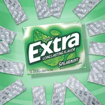 EXTRA Spearmint Sugarfree Chewing Gum - 15 Piece Pack of 10