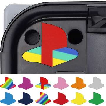 PlayVital Custom Vinyl Decal Skins for PS5 Console, Logo Underlay Sticker for PS5 Console - 9 Colors & 3 Classic Retro Styles