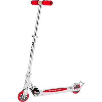 Razor AW Kick Scooter for Kids - Wheelie Bar, Lightweight, Foldable, Aluminum Frame, and Adjustable Handlebars