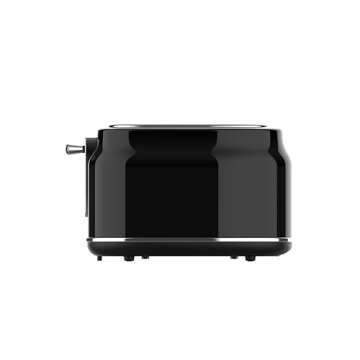 CULINARY CHEF, 2 Slice Toaster, Retro Style, Wide Slot for Bread, English Muffins, Croissants, and Bagels, 5 Adjustable Toast Settings, Cancel and Defrost, 900w, Black