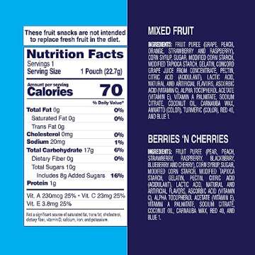 Welch's Fruit Snacks, Mixed Fruit & Berries 'N Cherries Variety Pack, Perfect Halloween Candy Bulk Pack, Gluten Free, 0.8 oz Individual Single Serve Bags (Pack of 60)