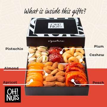 Dried Fruit and Nuts Gift Basket Assorted - Holiday Snack Box for Birthdays, Anniversaries, Care Packages by Oh Nuts