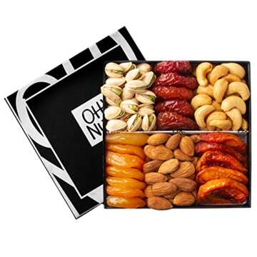 Dried Fruit and Nuts Gift Basket Assorted - Holiday Snack Box for Birthdays, Anniversaries, Care Packages by Oh Nuts