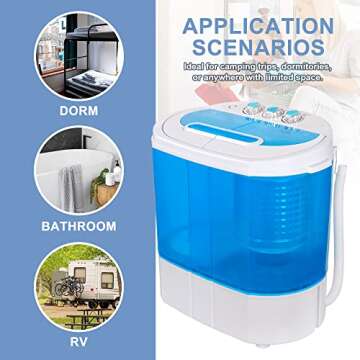 Portable 9.9lb Mini Twin Tub Washer for Small Spaces