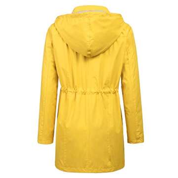 LOMON Women Raincoat Lightweight Active Wear Quick-drying Junior Casual Fashion Rain Jacket Outdoor Waterproof Jacket Yellow M