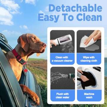 Back Seat Extender for Dogs - Waterproof Dog Car Seat Cover for Back Seat with Hard Bottom - 2024 Upgraded Material! Anti-Scratch! Safer! Easy to Use & Clean -Black