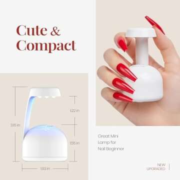 Beetles Mini Uv Light for Gel Nails Flash Curing Innovative with Smart Sensor for Easy and Fast Extension System, Portable Manicure Uv Led Light for Gel Nail Polish DIY Nail Art