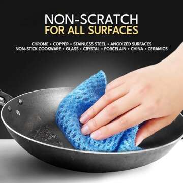 Dish Scrubbers for Cleaning Dishes - Replace Sponges for Dishes - Non Scratch Scrubbing Cloth for Washing Dishes - Best Alternative Dishwashing Scrub Pad - Household Kitchen Sponge Scrubbies Supplies