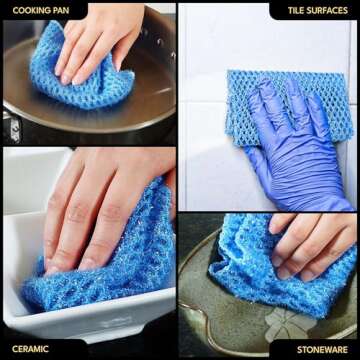 Dish Scrubbers for Cleaning Dishes - Replace Sponges for Dishes - Non Scratch Scrubbing Cloth for Washing Dishes - Best Alternative Dishwashing Scrub Pad - Household Kitchen Sponge Scrubbies Supplies