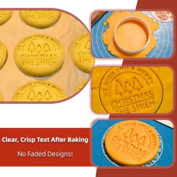 Personalized Christmas Cookie Stamp with Cutter, Custom Merry Christmas Cookies with Your Family's Last Name, Handcrafted Gift for Baking, Holiday Decorating, Bakers - Merry Christmas Cookie Stamp