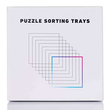 Tidyboss 8 Puzzle Sorting Trays with Lid 10" x 10" - Portable Jigsaw Puzzle Accessories White Background Makes Pieces Stand Out Sort Patterns, Shapes and Colors | for Puzzles Up to 1500-2000 Pieces