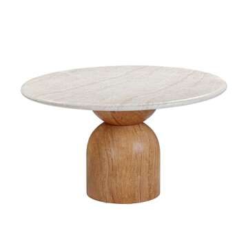 Tov Furniture Cynthia Travertine Concrete Indoor/Outdoor 54" Round Dining Table