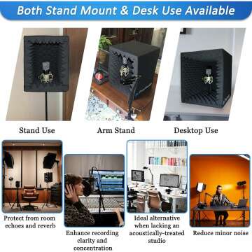 TroyStudio Large Foldable Vocal Booth & Isolation Shield