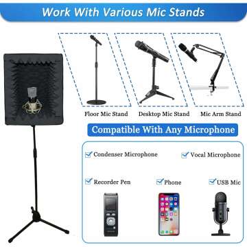 TroyStudio Large Foldable Vocal Booth & Isolation Shield