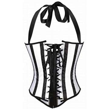 Alivila.Y Fashion Womens Burlesque Lace Underbust Corset Bustier 831-White-M