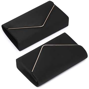 Dasein Velvet Evening Clutch for Women - Black