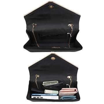 Dasein Velvet Evening Clutch for Women - Black