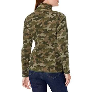 Amazon Essentials Women's Classic-Fit Full-Zip Polar Soft Fleece Jacket (Available in Plus Size), Green Camo, X-Small