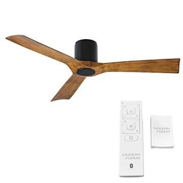 Modern Forms FH-W1811-54-MB/DK Aviator 54" Three Blade Indoor/Outdoor Smart Fan with Six Speed DC Motor in Matte Black Finish. with iOS/Android App