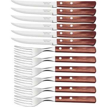 Tramontina 12-Piece Barbecue Set: 6 Knives & 6 Forks for Perfect Grilling