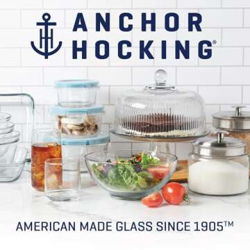 Anchor Hocking 2 Quart Mixing Bowl with Blue Lid