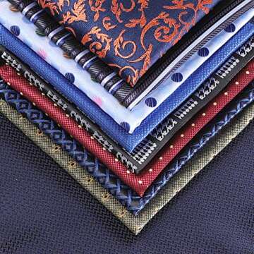 Jeatonge 40 Pack 8.5x8.5 inch Pocket Squares for Men Men's Handkerchief Mens Pocket Squares Set Assorted Colors with a Holder