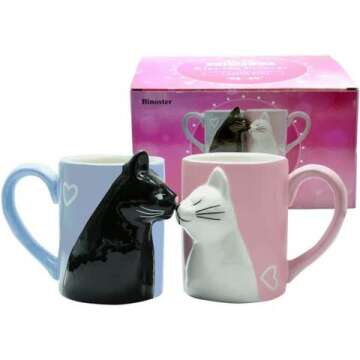 Kiss Cat Coffee Couple Mug Set