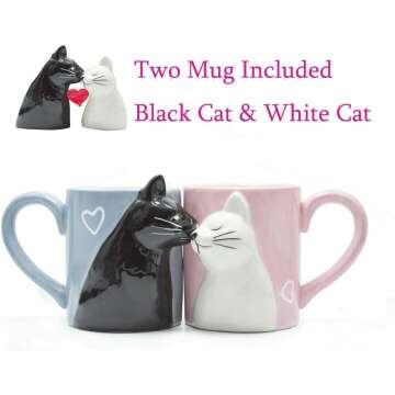 Kiss Cat Coffee Couple Mug Set
