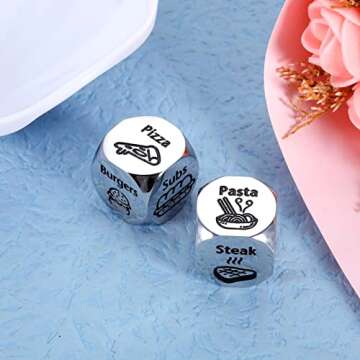 2 Pcs Anniversary Date Night Gifts for Couples Food Dice Christmas Birthday Gifts for Husband Wife Boyfriend Girlfriend Valentines Day Gifts for Him Her Funny Gifts for Men Women Couples Gift Ideas