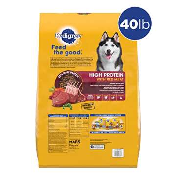 Pedigree High Protein Adult Dry Dog Food Beef and Lamb Flavor Dog Kibble, 40 lb. Bag