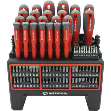 114-Piece Screwdriver Set with Magnetic Tips & Rack