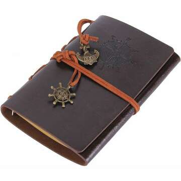 EvZ Vintage Leather Writing Journal Notebook - 7 Inch