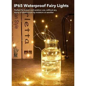 Brightown 12 Pack LED Fairy Lights Battery Operated String Lights - 7ft 20LED Waterproof Silver Wire Firefly Starry Moon Lights for DIY Crafts Wedding Table Centerpieces Party Bedroom Christmas