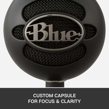 Crystal Clear Blue Snowball Microphone