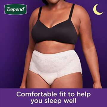 Depend Night Defense Adult Incontinence Underwear for Women, Disposable, Overnight, Medium, Blush, 15 Count, Packaging May Vary