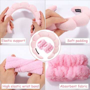 Zkptops Soft Terry Cloth Makeup Hairband