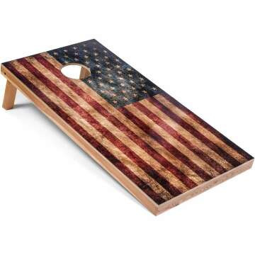Rustic American Flag Cornhole Set