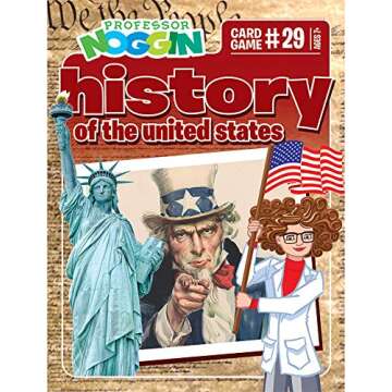 Professor Noggin's History of The United States Trivia Card Game - an Educational Trivia Based Card Game for Kids - Trivia, True or False, and Multiple Choice - Ages 7+ - Contains 30 Trivia Cards