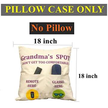 ZUYUROU Grandma Gifts: 18x18 Pillow Covers & Engraved Spoon