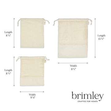 Brimley 6 Pack Reusable Cotton Produce Bags, 4 Medium and 2 Large Washable Produce Bags for Grocery Shopping with Tare Weight Tags