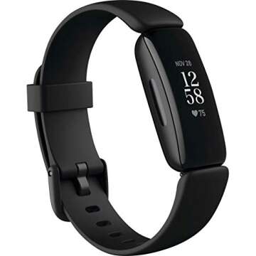 Fitbit Inspire 2 Health & Fitness Tracker with a Free 1-Year Fitbit Premium Trial, 24/7 Heart Rate, Black/Black, One Size (S & L Bands Included)